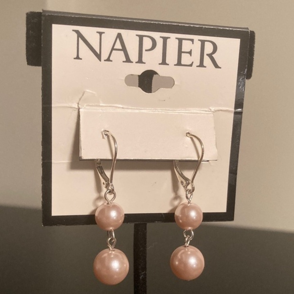 Napier Pink Double Bead Earrings
